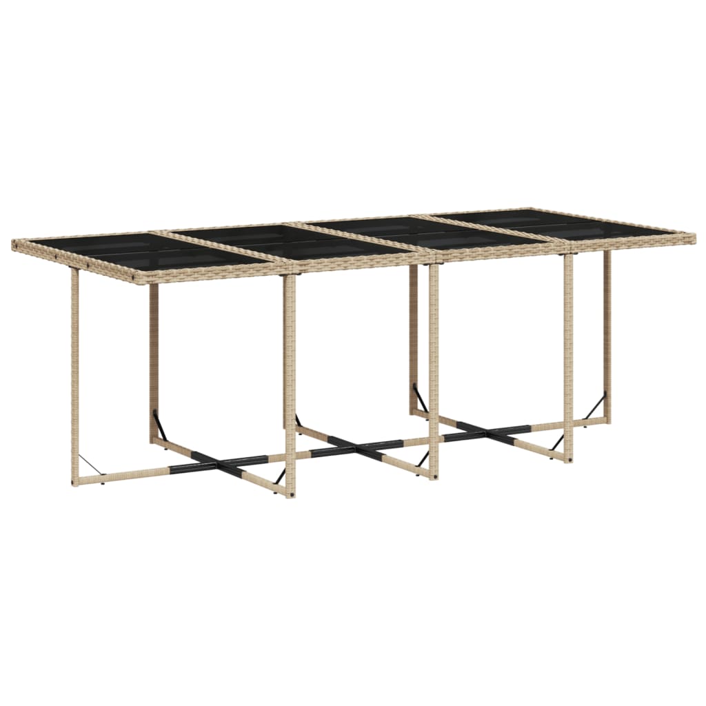 Set mobilier gradina cu perne, 13 piese, bej combinat poliratan — imaginea 4