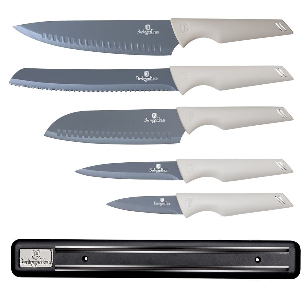 Set cutite cu suport magnetic, 6 piese, gri, Aspen Collection, BerlingerHaus,BH 2839 — imaginea 2