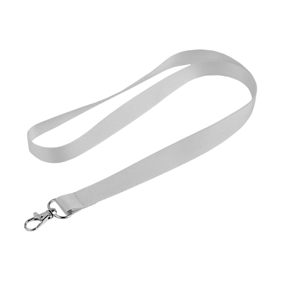Snur textil cu carabina Crisalida, pentru legitimatie, ecuson sau chei, 1,9 x 55 cm, Argintiu - 2 | YEO