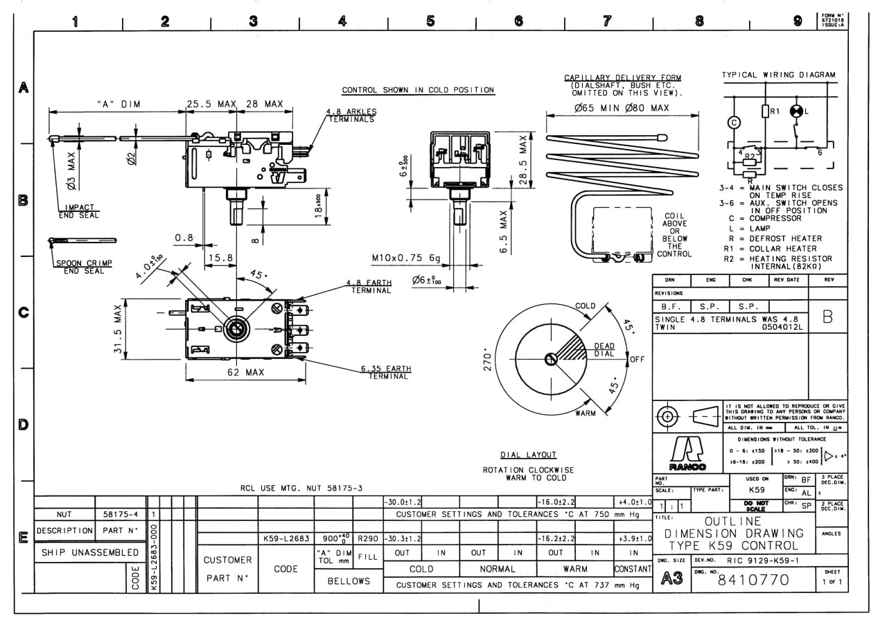 Termostat Frigider Arctic / Beko K59L2683 - 4 | YEO