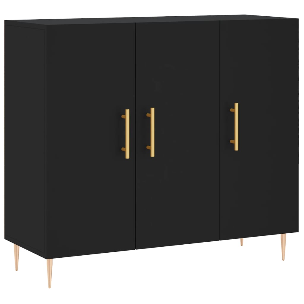 Dulap, negru, 90x34x80 cm, lemn compozit