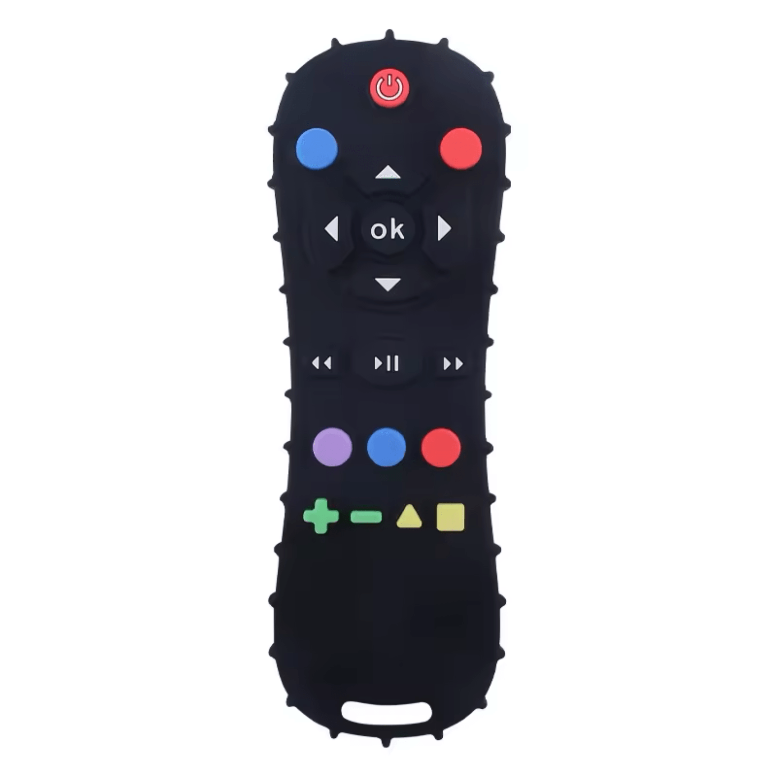 Jucarie din silicon alimentar in forma de telecomanda GAVIO®, pentru dentitia bebelusului, 6 luni+, 15x5 cm, Negru