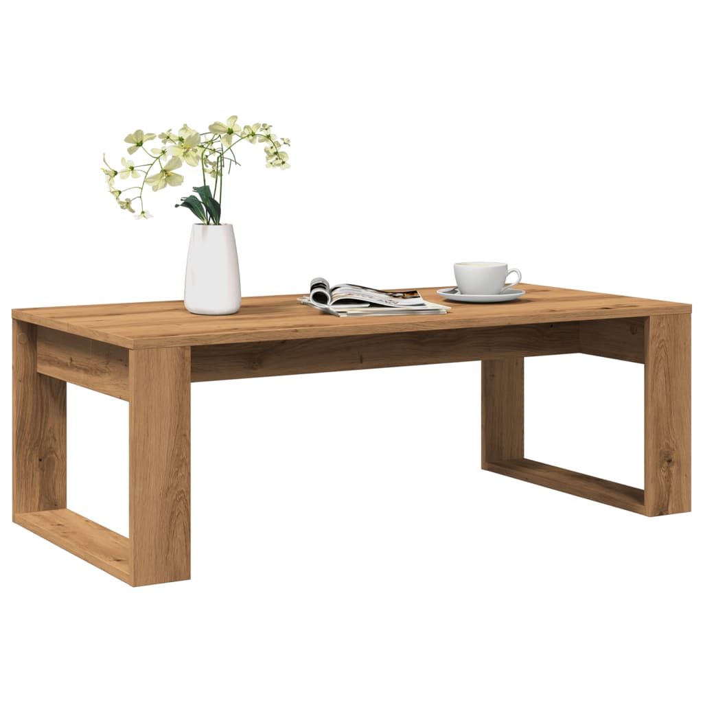 Masuta de cafea, stejar artizanal, 102x50x35 cm lemn prelucrat — imaginea 2