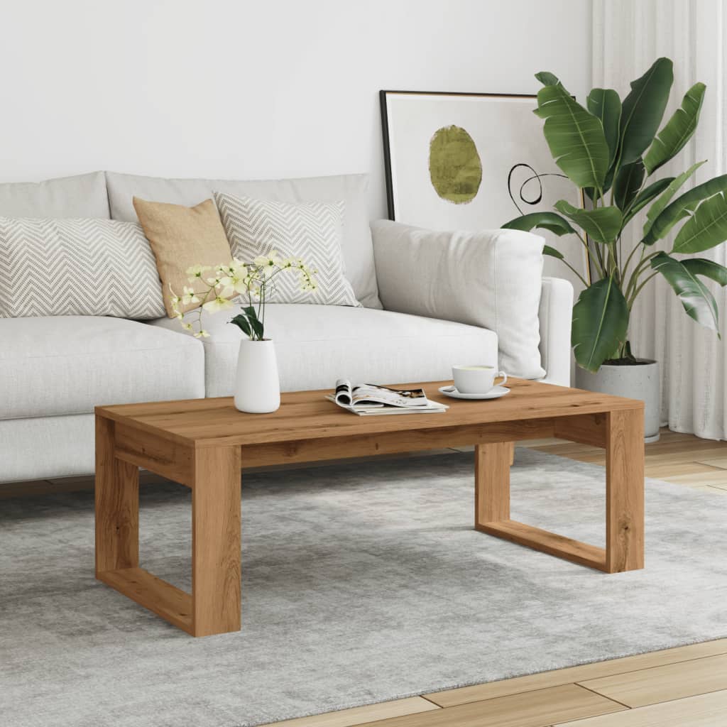 Masuta de cafea, stejar artizanal, 102x50x35 cm lemn prelucrat — imaginea 3