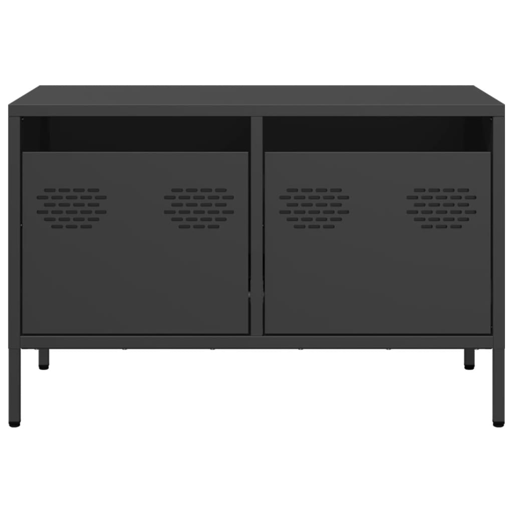 Dulap TV, negru, 68x39x43,5 cm, otel laminat la rece — imaginea 4