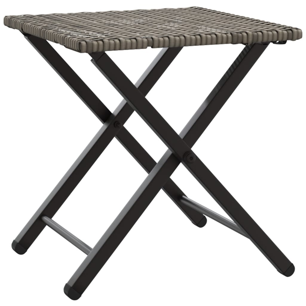 Set mobilier de gradina, pliabil, 5 piese, gri, poliratan — imaginea 6