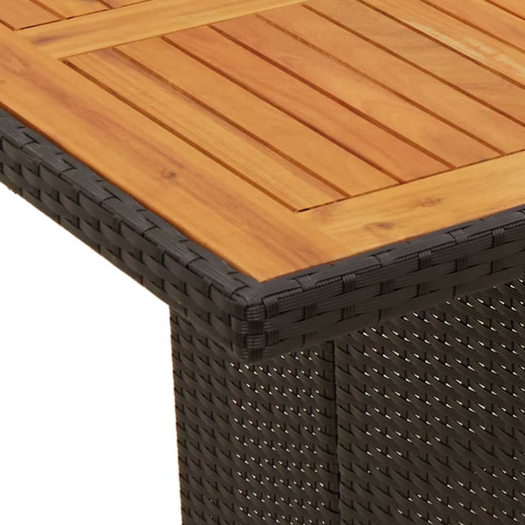 Set mobilier de gradina cu perne, 9 piese, negru, poliratan — imaginea 6
