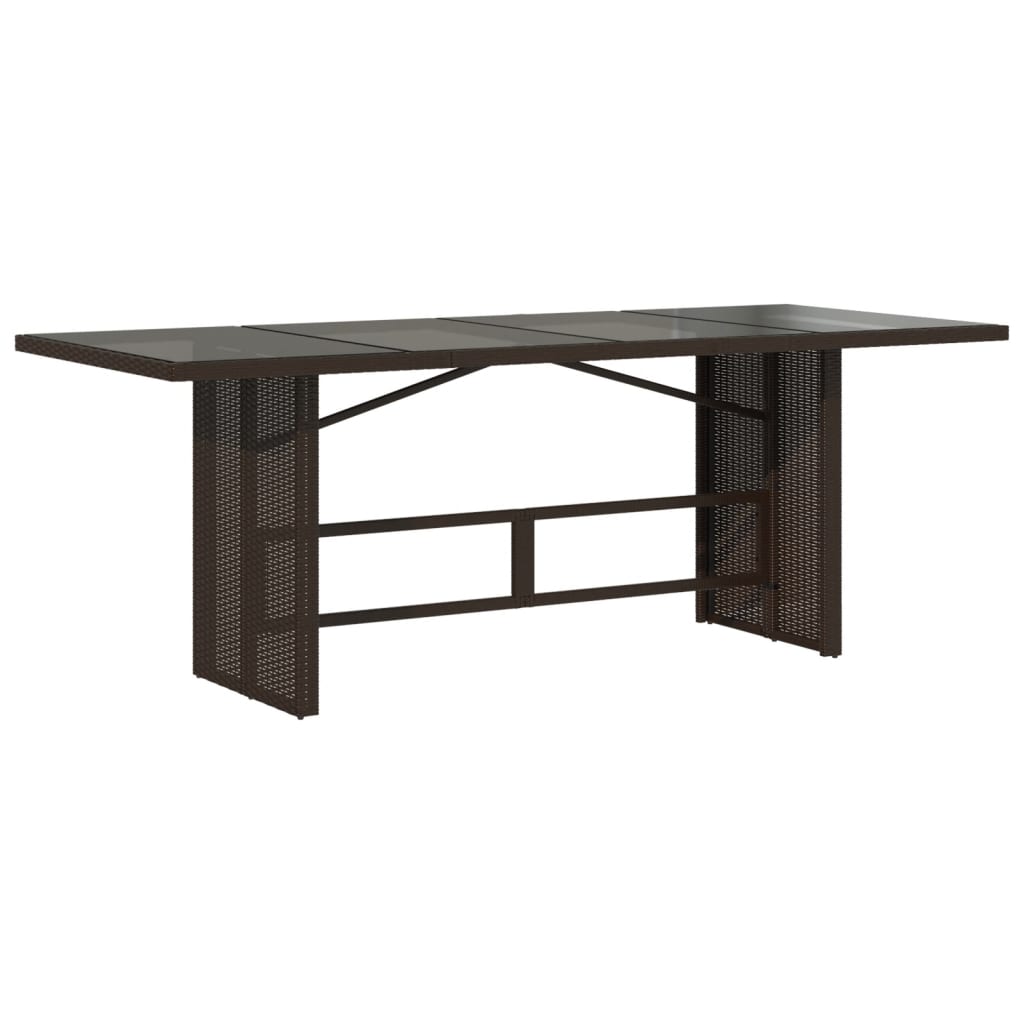 Set bistro de gradina cu perne, 9 piese, maro, poliratan — imaginea 4