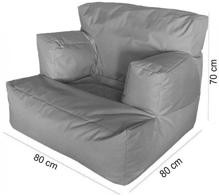 Fotoliu tip para, Big Bean Bag, textil umplut cu perle polistiren, verde, 80 x 80 x 70 cm — imaginea 3