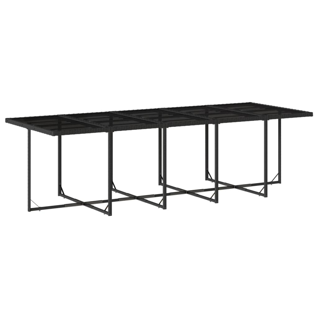Set mobilier de gradina cu perne, 15 piese, negru, poliratan — imaginea 4