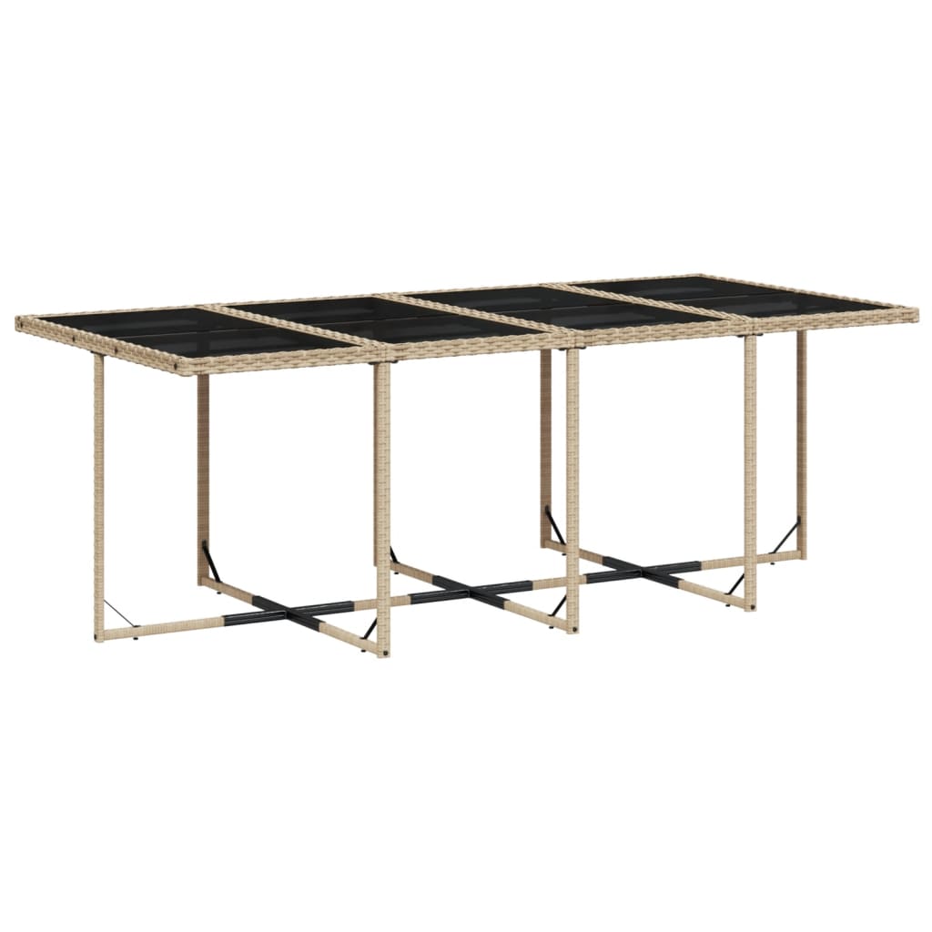 Set mobilier de gradina cu perne, 13 piese, bej, poliratan — imaginea 4
