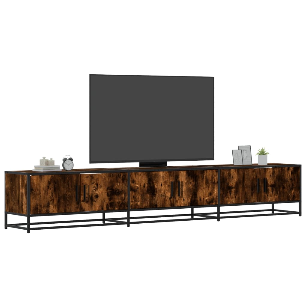 Comoda TV, stejar fumuriu, 240x35x41 cm, lemn prelucrat — imaginea 2