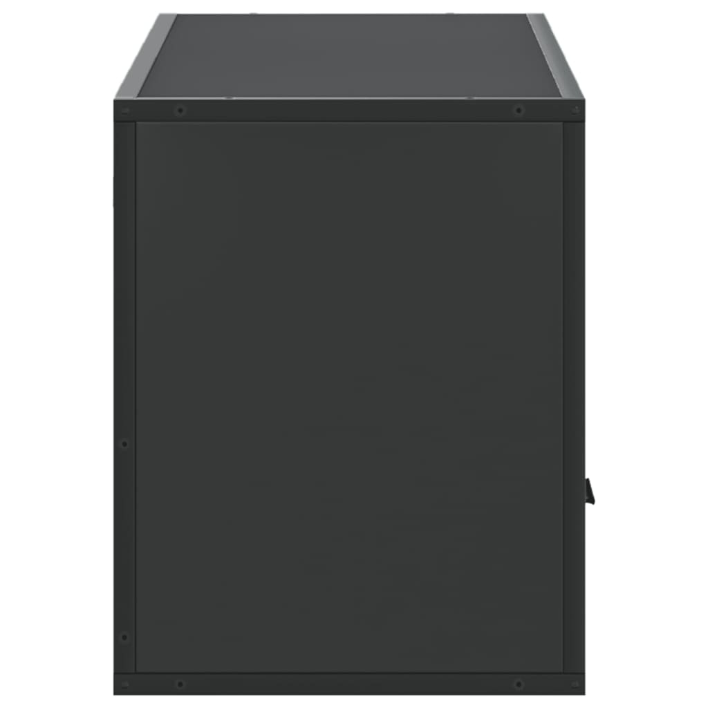 Dulap TV, negru, 100x31x39,5 cm, lemn prelucrat si metal — imaginea 5