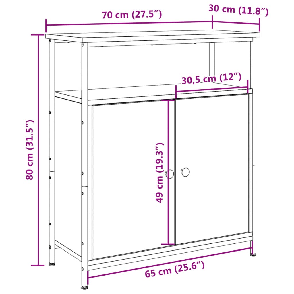 Servanta, lemn vechi, 70x30x80 cm, lemn prelucrat — imaginea 9