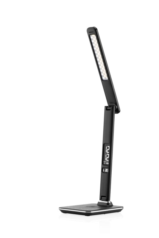 Lampa LED de birou ETA 1893 90000, 6.5 W, LCD afisare ora si data, alarma, baza incarcare wireless telefon — imaginea 2