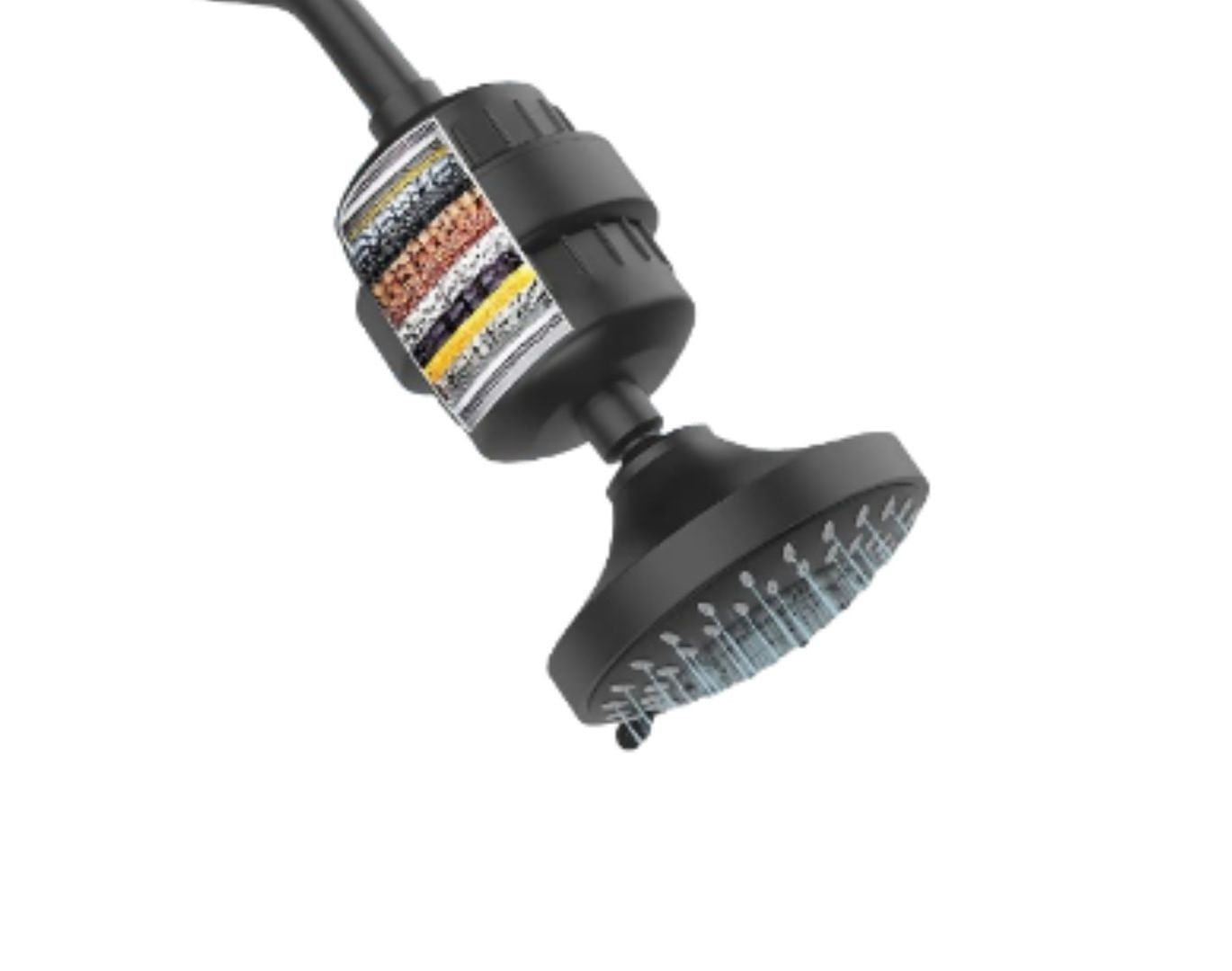 Cap de dus cu filtru integrat negru