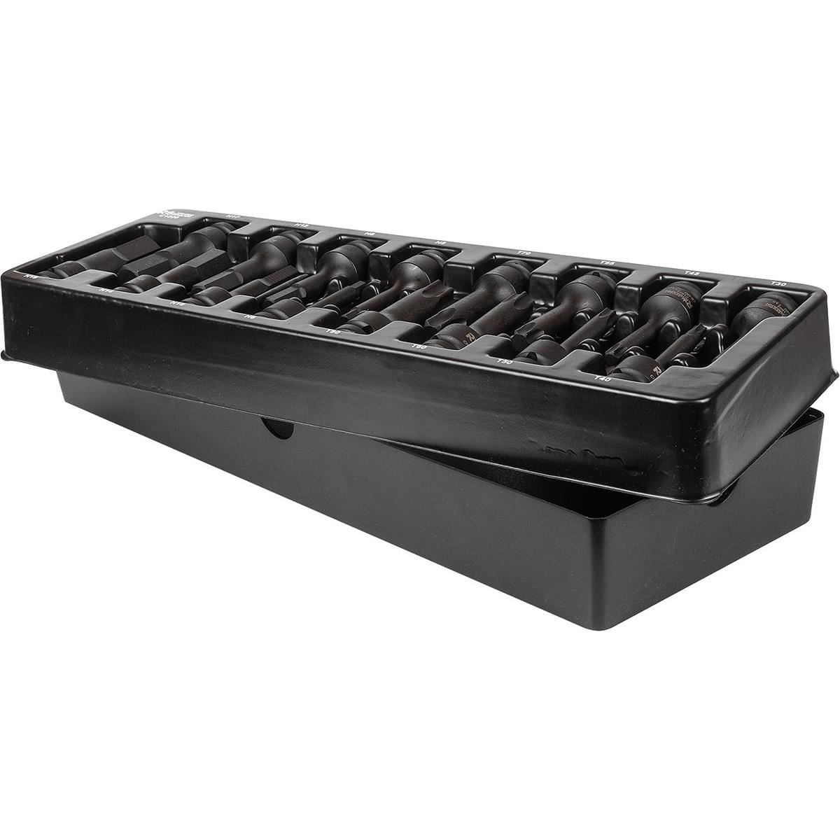 Set capete tubulare de impact TORX si IMBUS, sertar TIP A (385x150 mm) pentru dulap mobil, T30-T80, H5-H19, 1/2", 16 buc, RICHMA — imaginea 4
