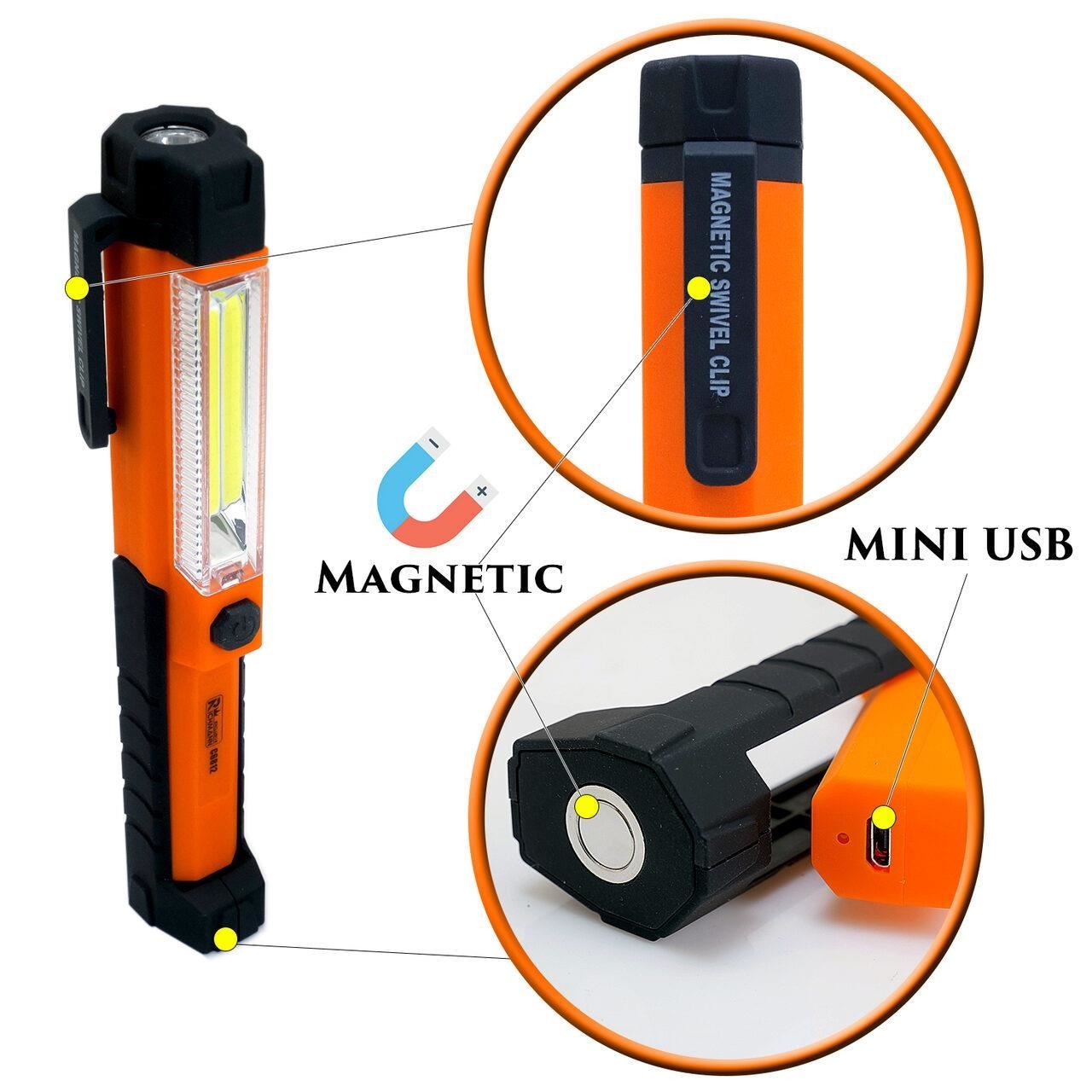 Lanterna MINI de lucru, 145+60 lm LED, lampa portabila cu acumulator, 800 mAH, RICHMANN EXCLUSIVE — imaginea 3