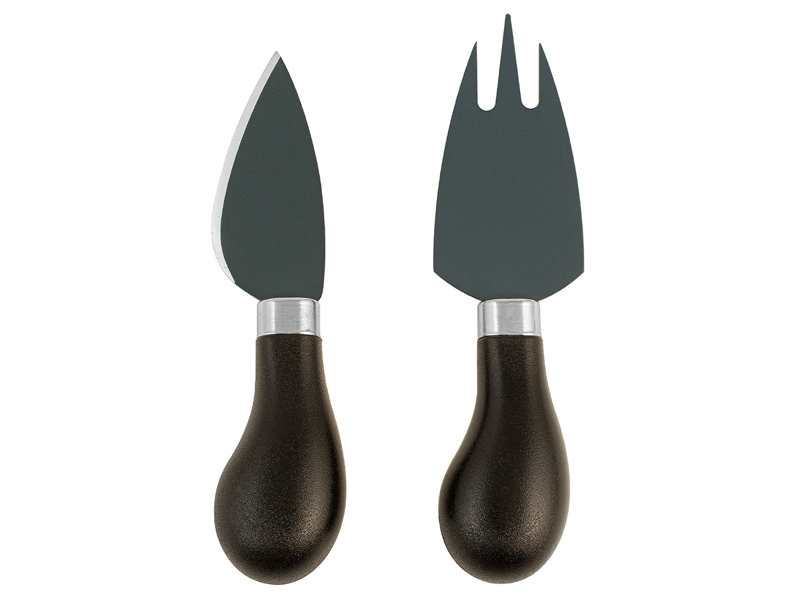 Set cutit si furculita pentru branzeturi, H&H, Inox& Lemn — imaginea 2