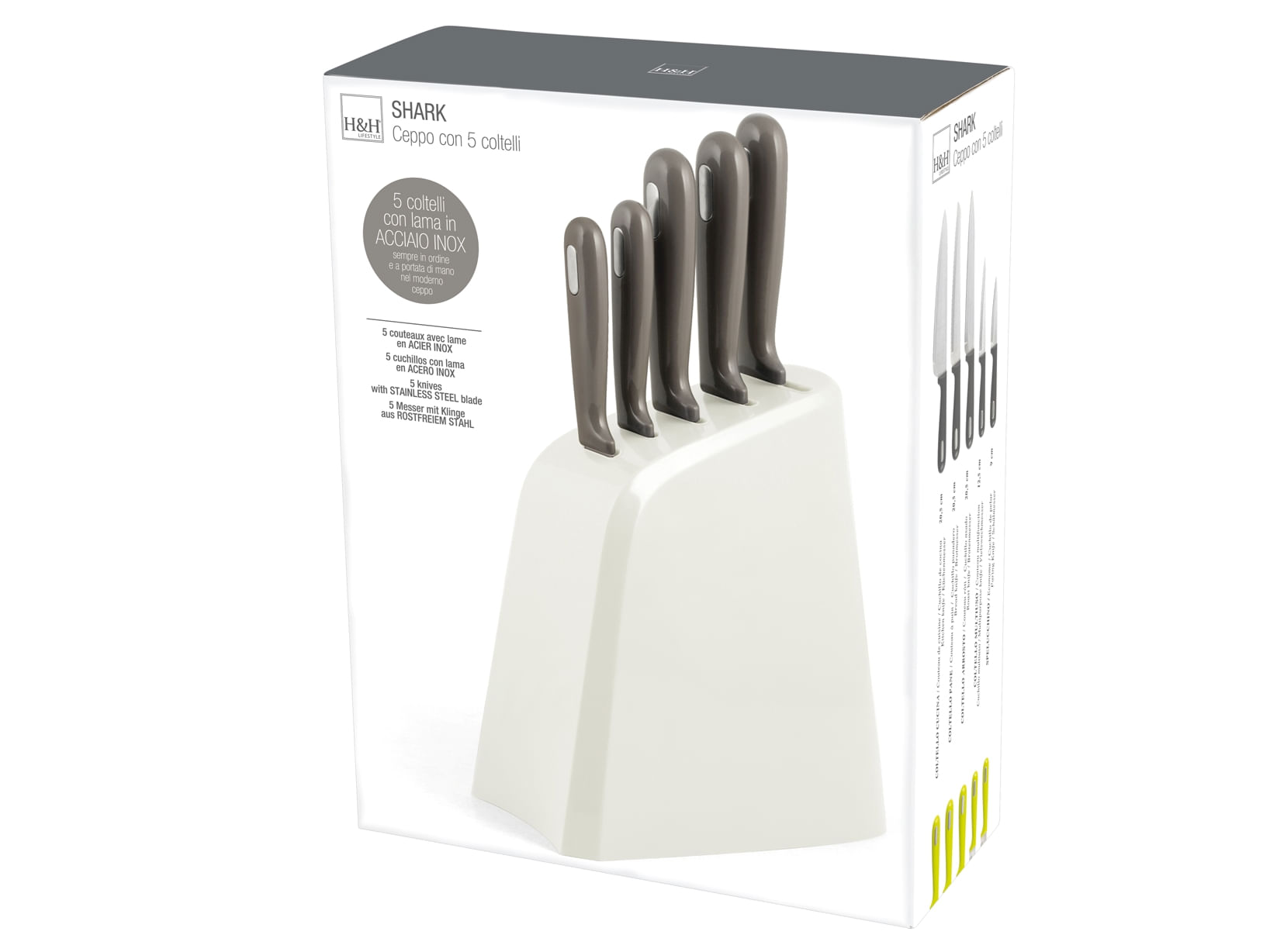 Set bloc 5 cutite profesionale inox, Shark, H&H — imaginea 4