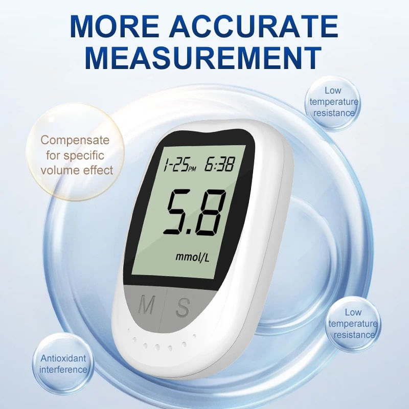 Set Glucometru IVD KH100, cu 50 Teste si 50 Ace, Instant mg/dL, Code Free - 1 | YEO
