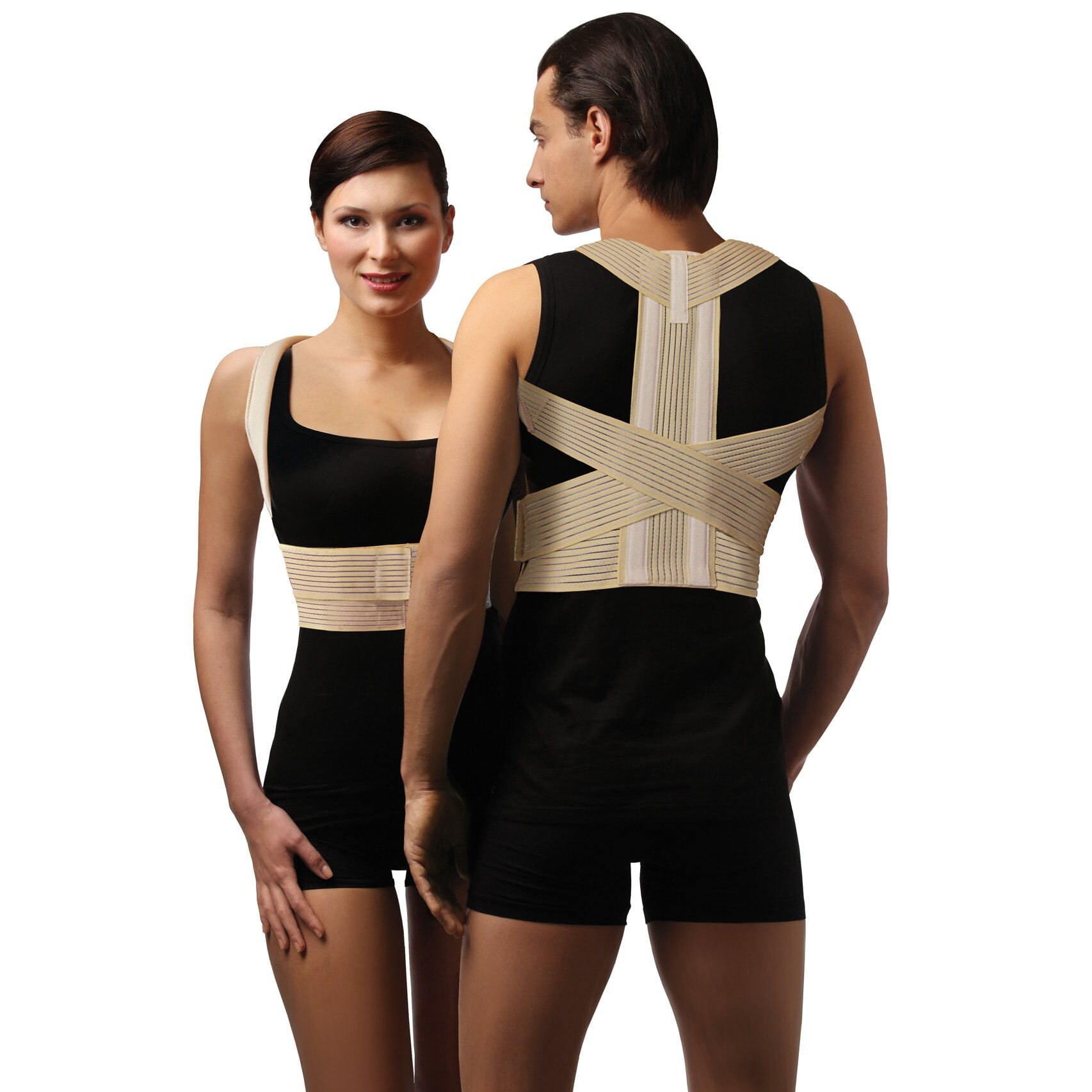 Suport Ortopedic Lombar MRG MNY28, Unisex, Copii - Adulti, Reglabil, Crem - imagine 3