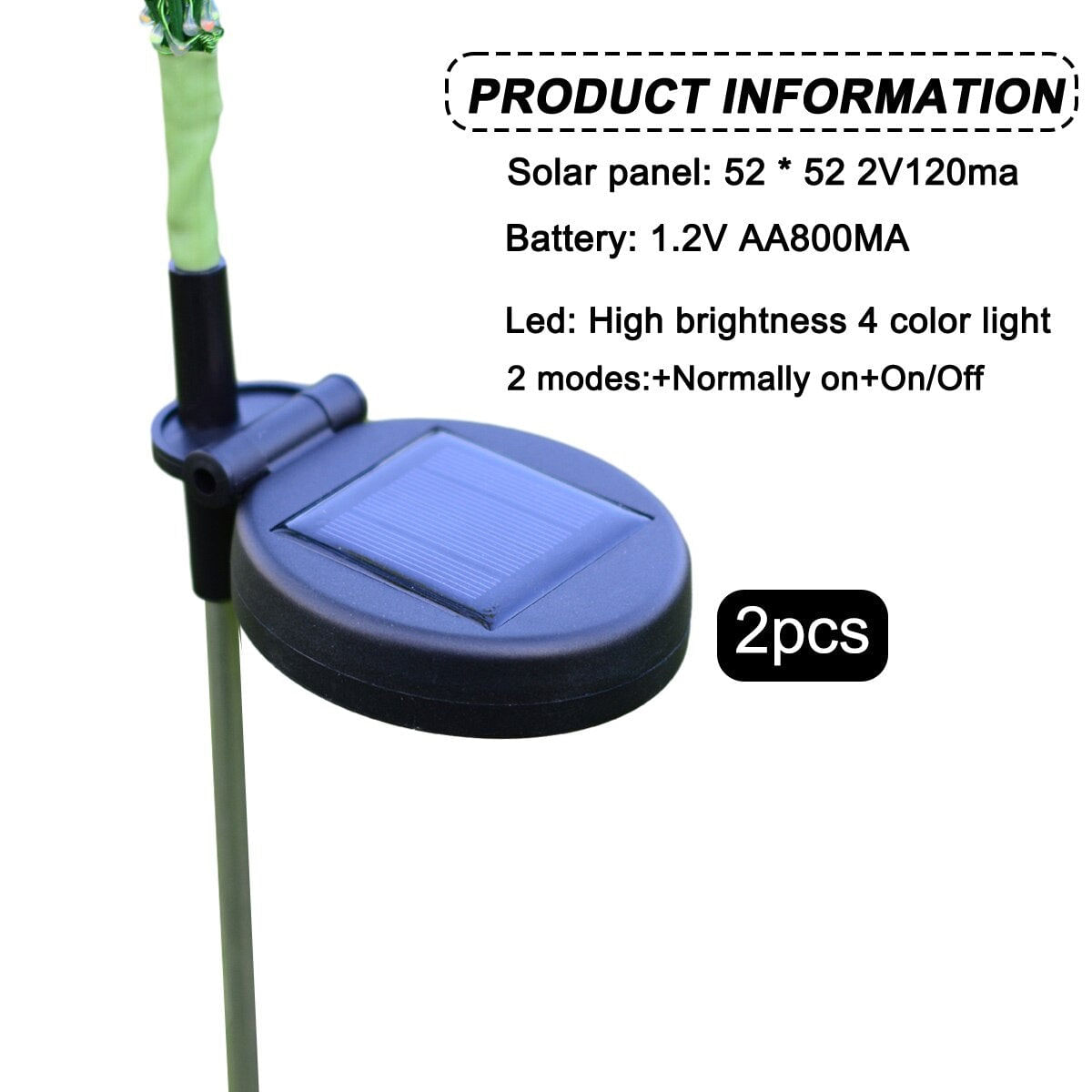 Set 2 Lampi Solare tip Buchet cu Flori Multicolore, 74cm, Senzor de lumina, 800mAh, IP65 - 1 | YEO