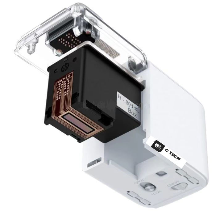 Imprimanta termica color portabila C Tech®, printare pe diferite materiale, wifi, usb, compatibila Android/Ios, Alb