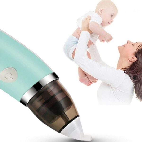 Aspirator nazal pentru copii, portabil, 5 trepte de viteza si 2 capete, incarcare USB, verde - imagine 10
