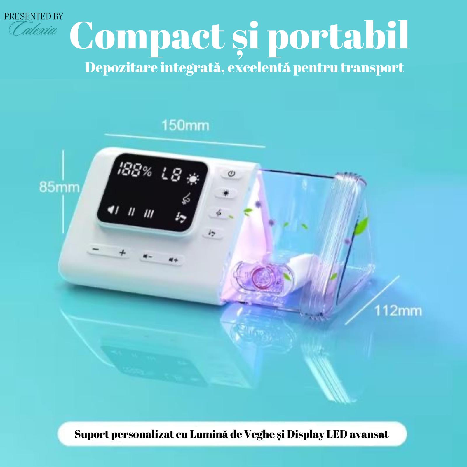 Aspirator nazal electric digital, profesional, LED,  bebelusi si copii, 9 viteze, melodii linistitoare, 1800 mAh - 1 | YEO