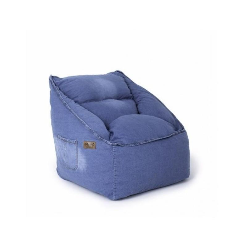 Fotoliu tip para, material textil, umplut cu perle polistiren, Albaatru, 65X65X70 cm, MCT-F02
