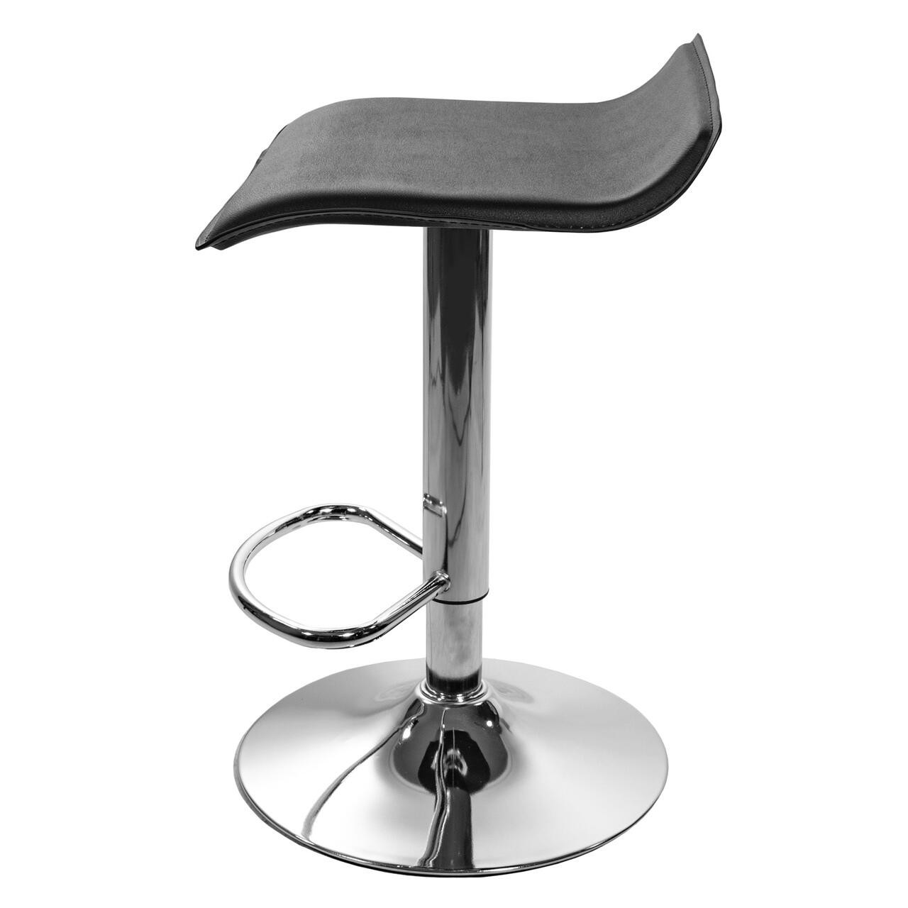Scaun de bucatarie/bar, Artool, Fort, rotativ, piele ecologica, negru si argintiu, 38x39x84 cm — imaginea 4
