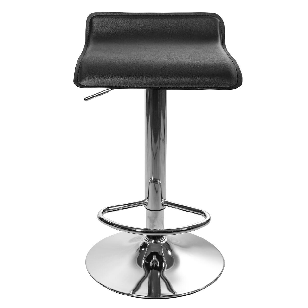 Scaun de bucatarie/bar, Artool, Fort, rotativ, piele ecologica, negru si argintiu, 38x39x84 cm — imaginea 5