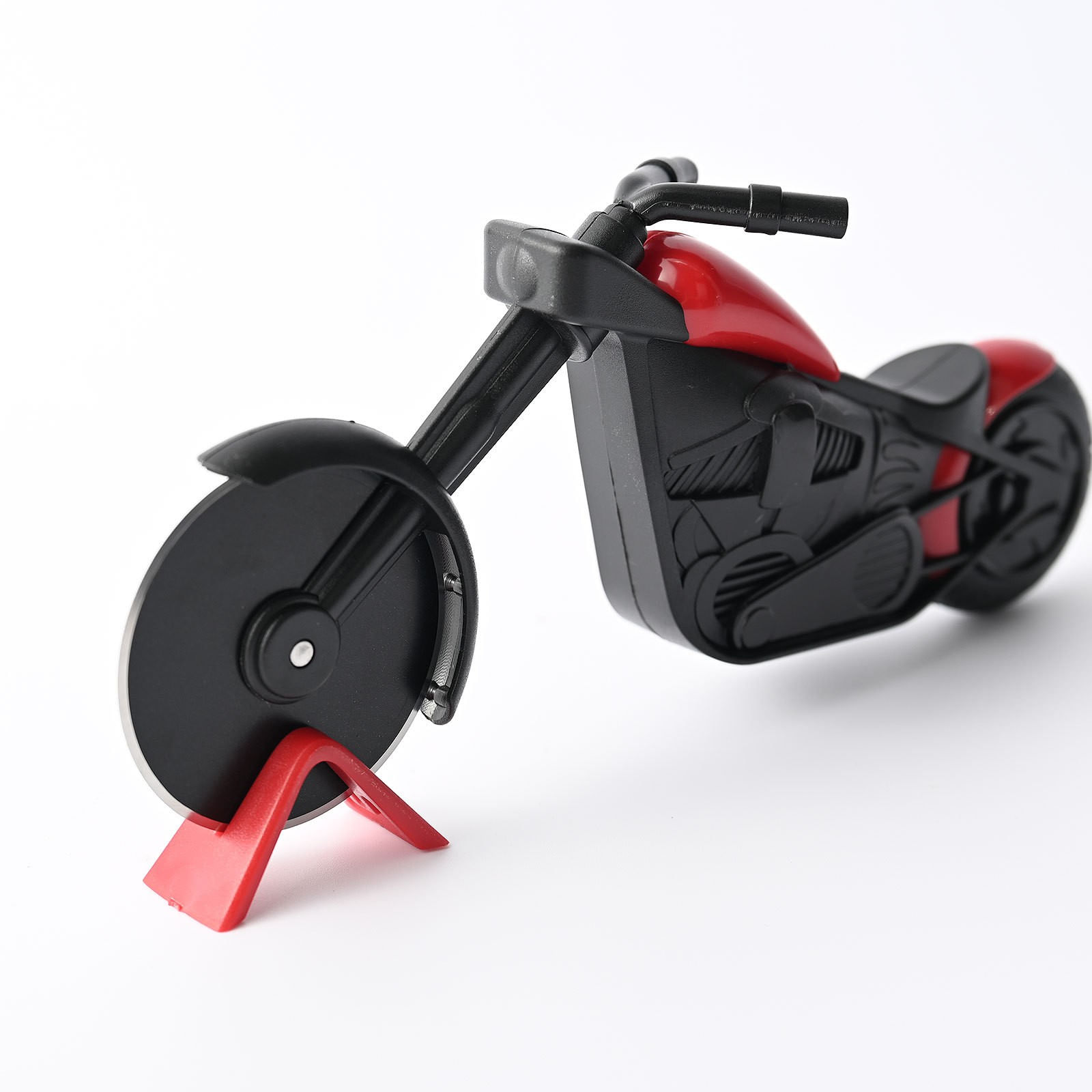 Cutit pentru Pizza, forma de motocicleta, cu suport pentru cutit, 21 x 9,5 cm — imaginea 4