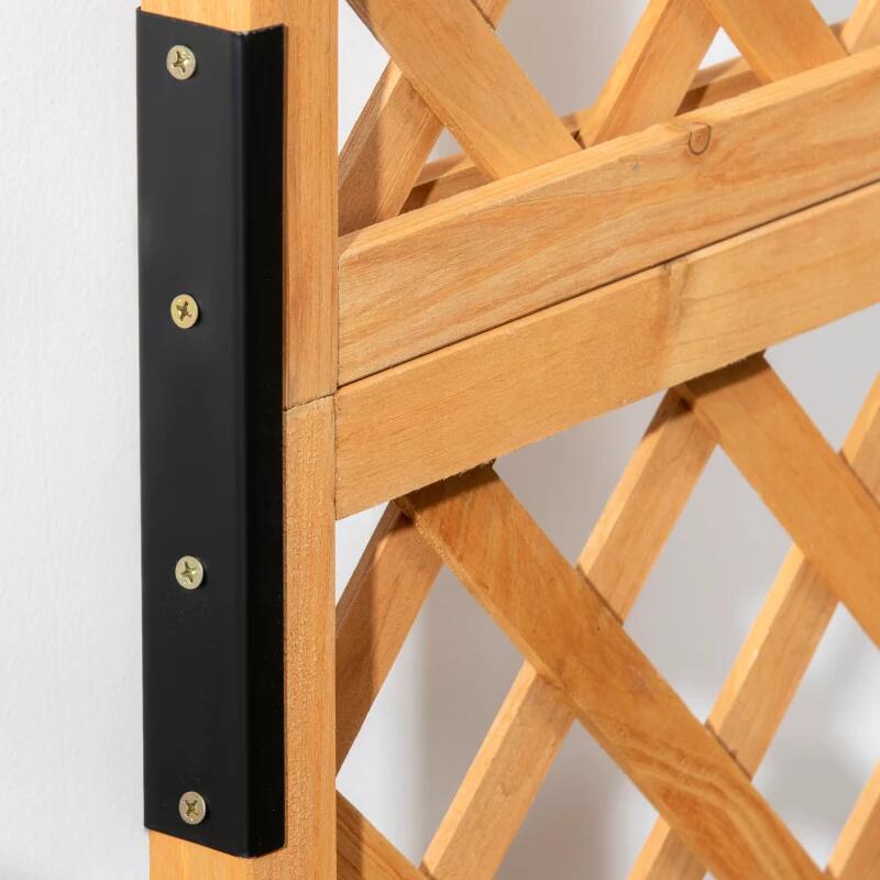 Jardiniera decorativa cu suport pentru plante cataratoare, lemn, 2 nivele, tip butoi, 45x35x112 cm — imaginea 5