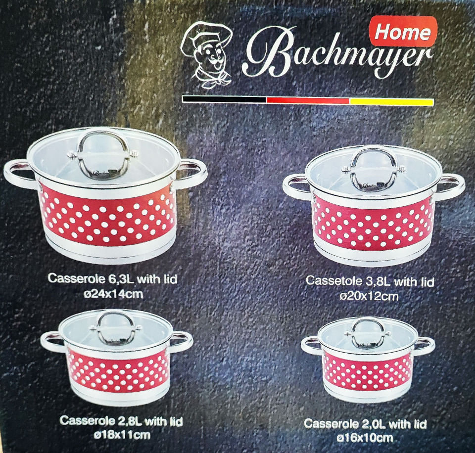 Set oale de gatit inox cu capac sticla 4buc — imaginea 2