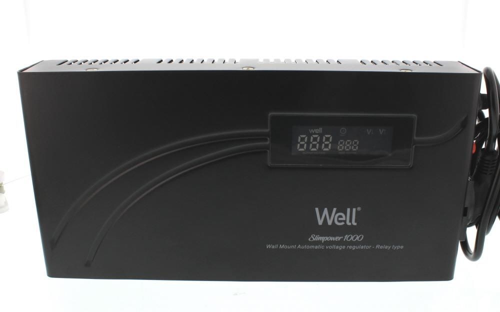 Stabilizator tensiune 1000VA/600W cu releu WELL AVR-REL-SLIMPOWER1000-WL