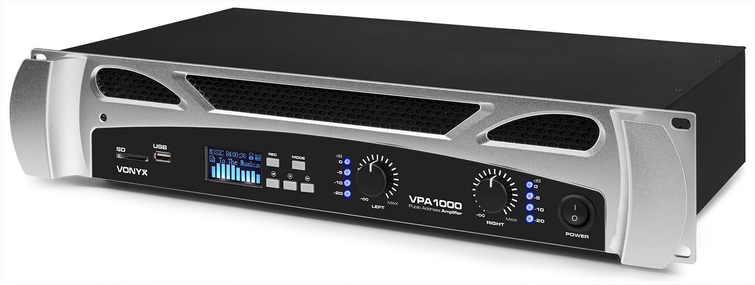 Amplificator Audio Vonyx VPA1000, 2x500W, USB, bluetooth