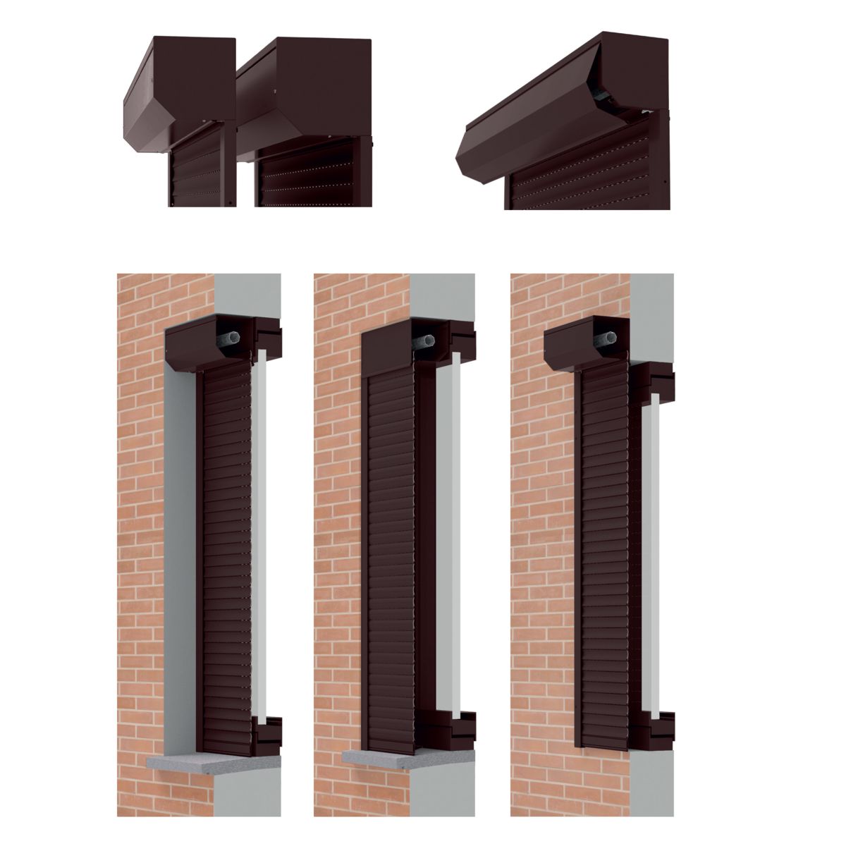 Rulou exterior aluminiu, Italbox, 120x110cm, maron