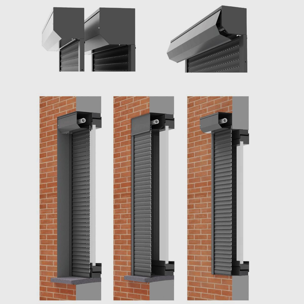 Rulou exterior aluminiu, Italbox, 120x120cm, Gri antracit
