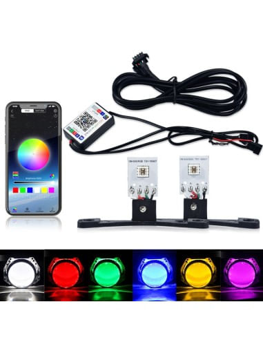 Set 2 leduri Devil Eyes RGB multicolore cu aplicatie de pe telefonul mobil - 2 | YEO