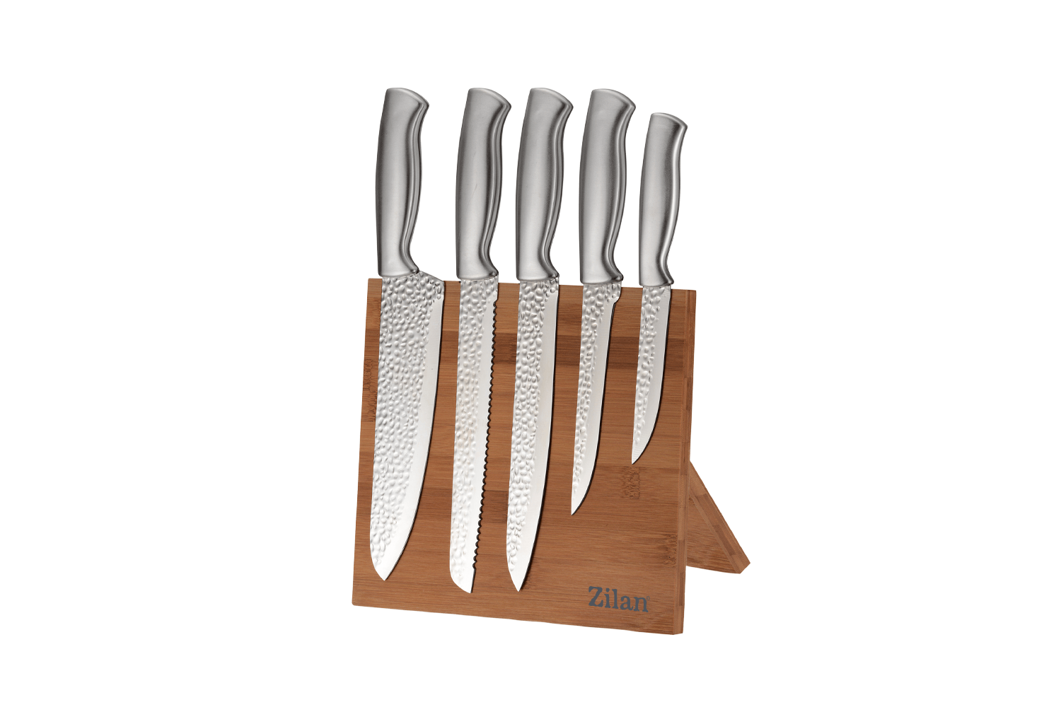 Set cutite 6 piese Zilan ZLN1641, Suport inclus din bambus, Cutite din otel inoxidabil, Compatibil masina de spalat vase — imaginea 2