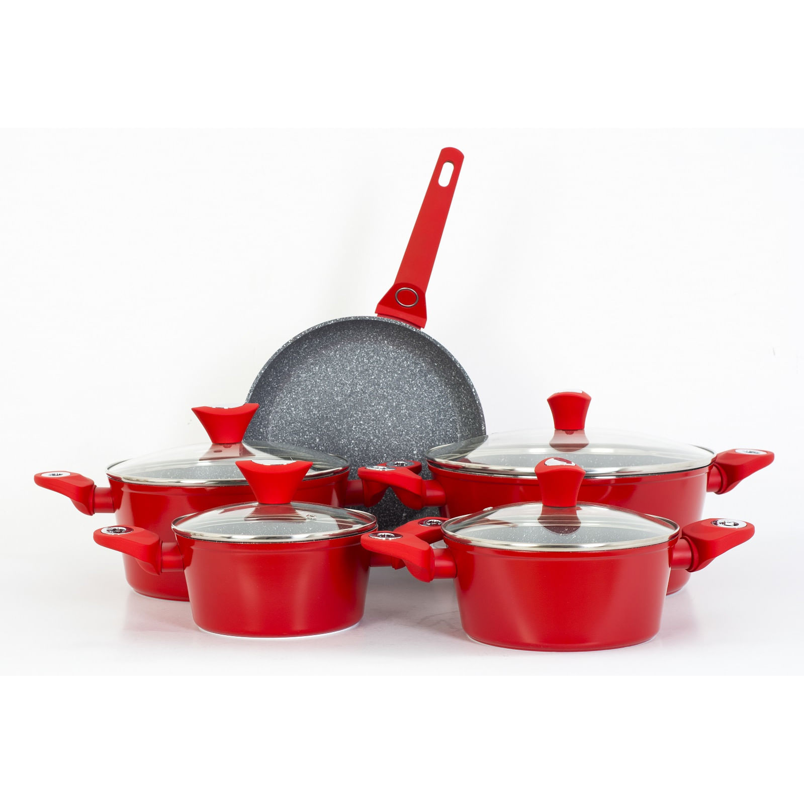 Set oale 9 piese, Zilan ZLN-3260, Material aluminiu, Interior granit, Compatibil inductie — imaginea 2