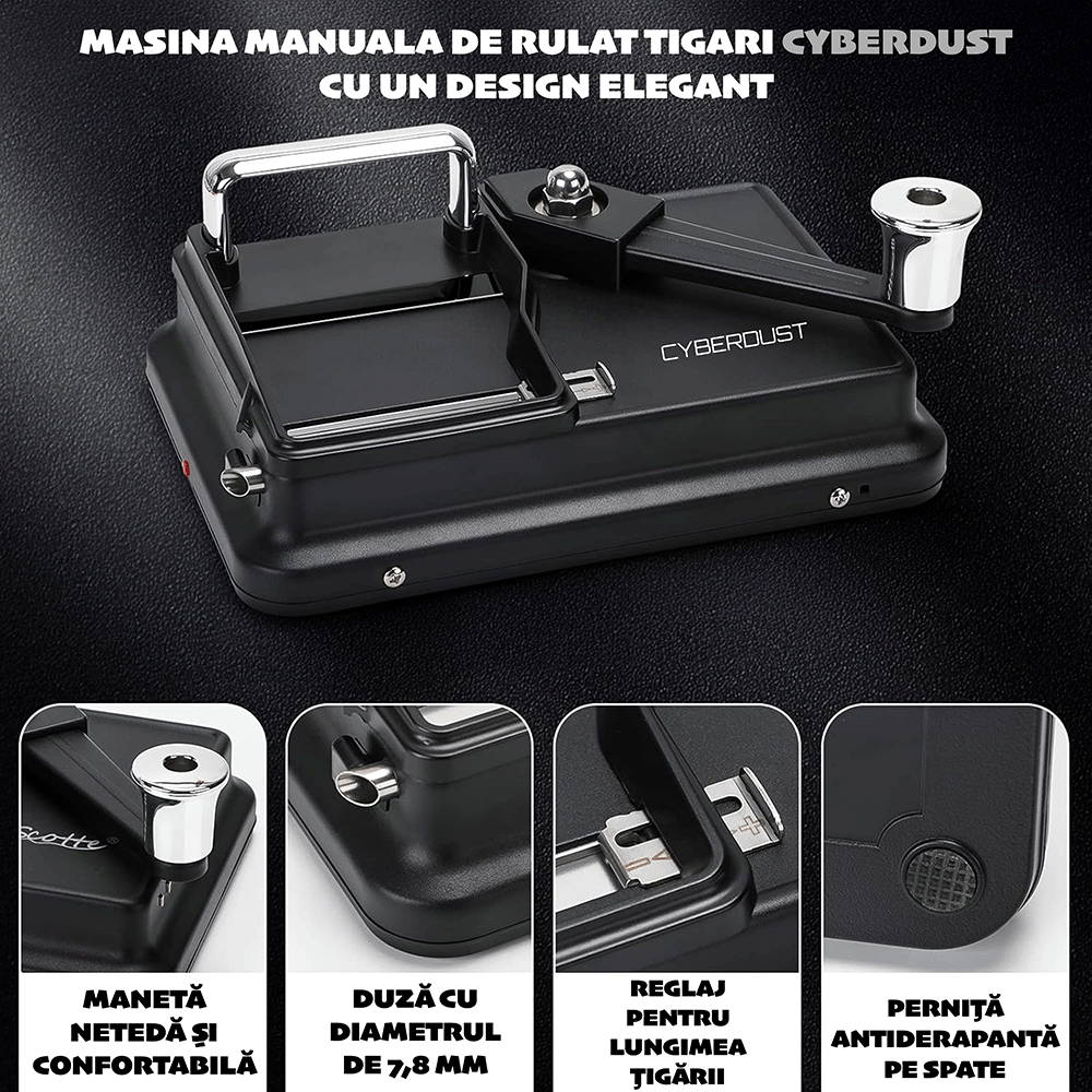 Masina Manuala de Rulat Tigari CYBERDUST, Injector de Tutun de Precizie, Maneta Finisata pentru Confort - imagine 5