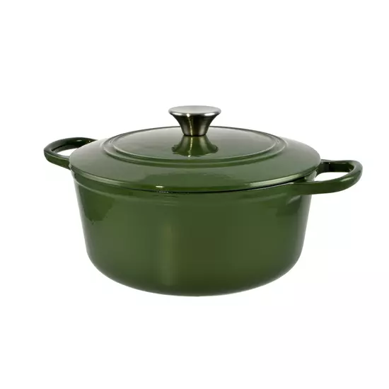 Vas de Gatit Emailat cu Capac 3,5 Litri, Verde