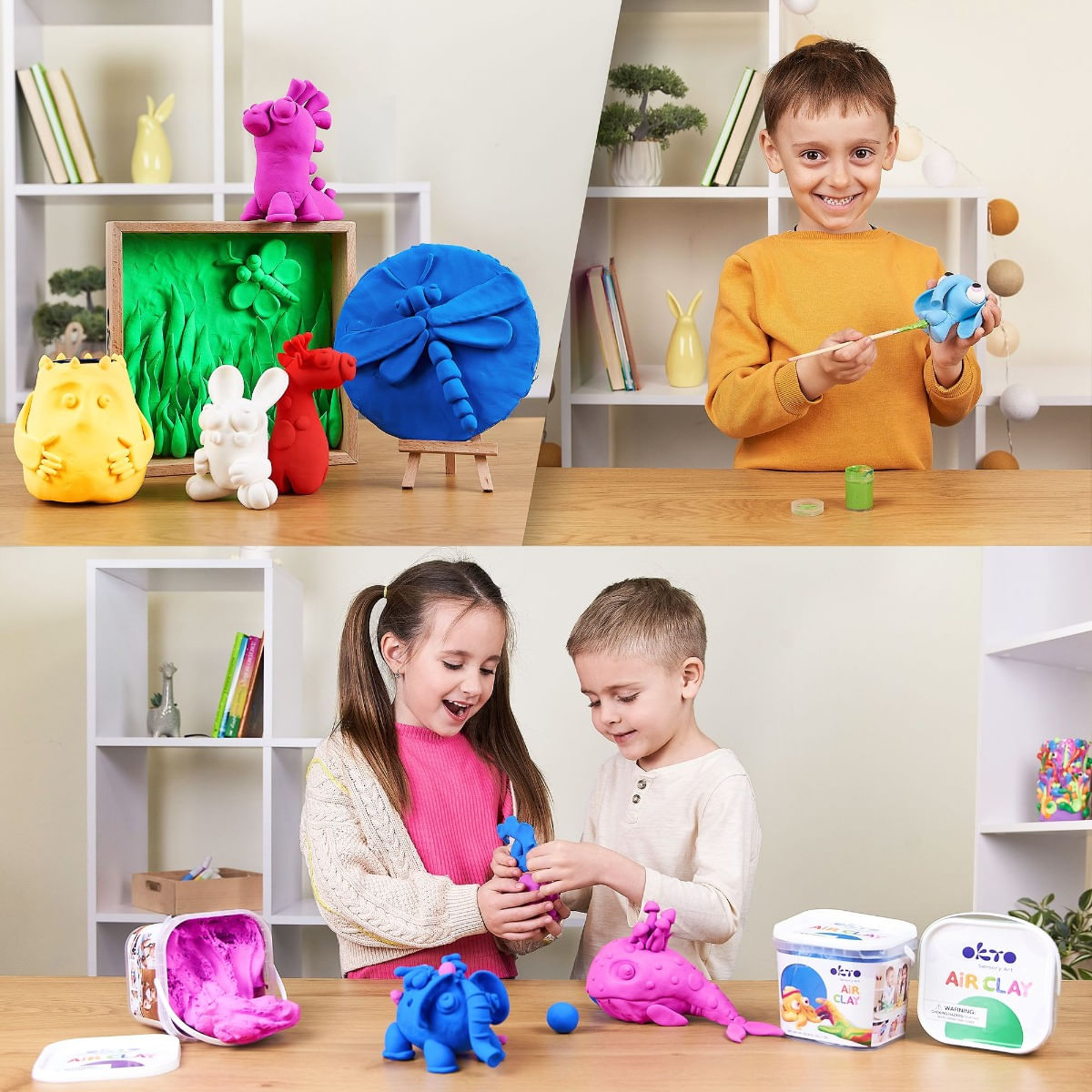 Air Clay pentru modelaj, 200g, Okto - Alb - 3 | YEO