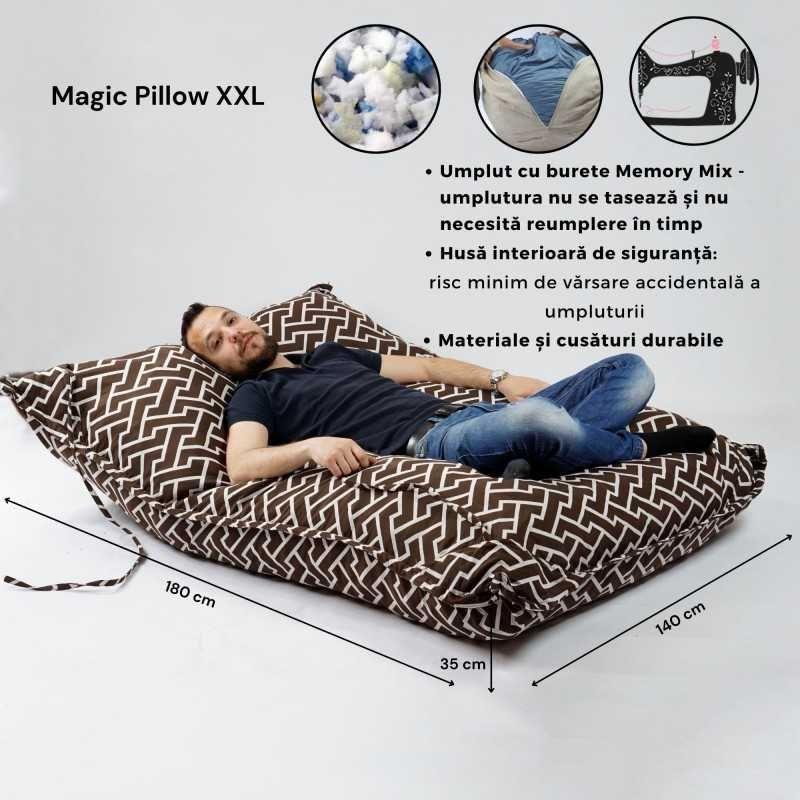 Fotoliu tip Perna Magic Pillow XXL, material textil — imaginea 3