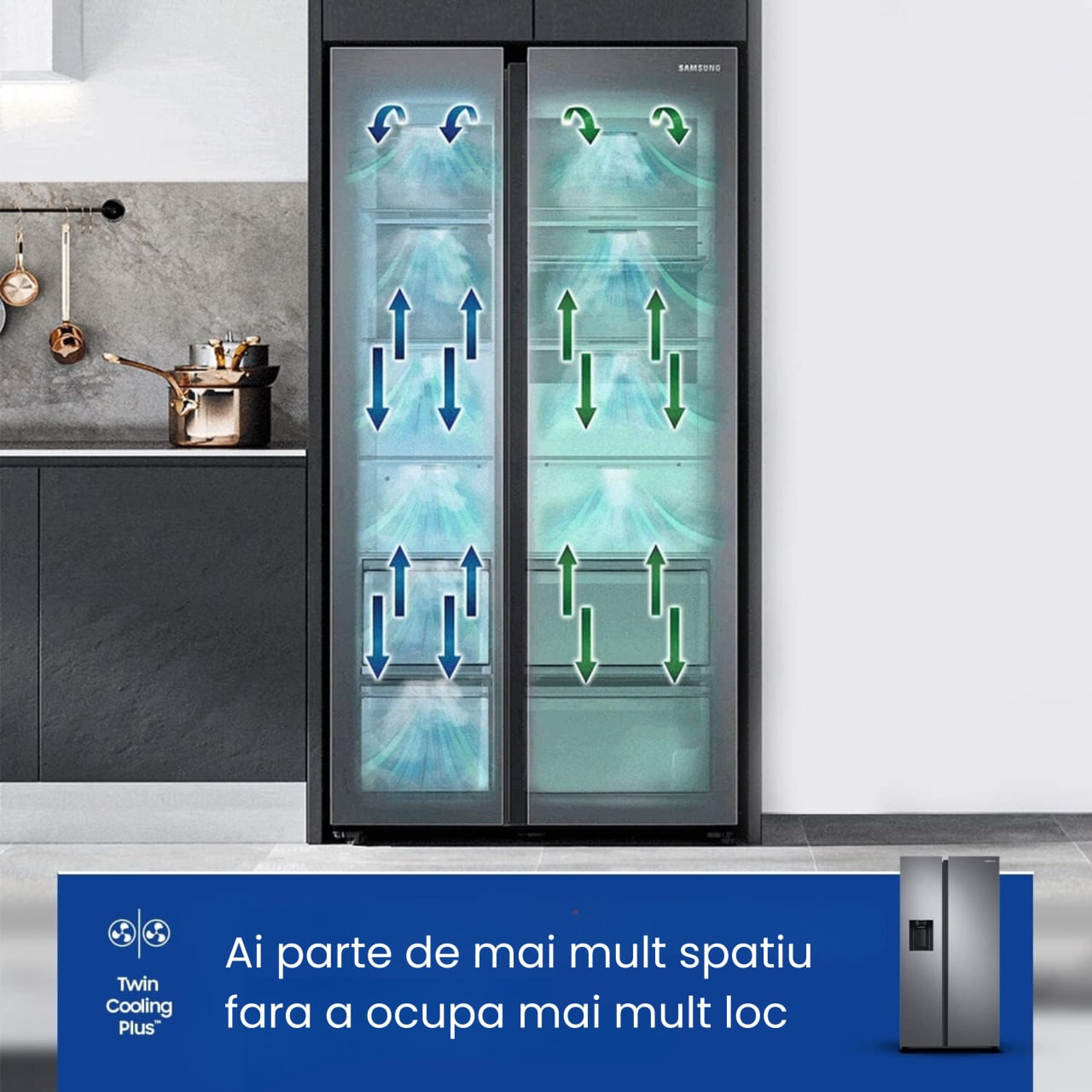 Frigider cu Usa Dubla si Congelator Samsung RS68A8840S9, 5 moduri, Dozator apa si gheata, 178x91cm, 634L, Clasa F - imagine 7