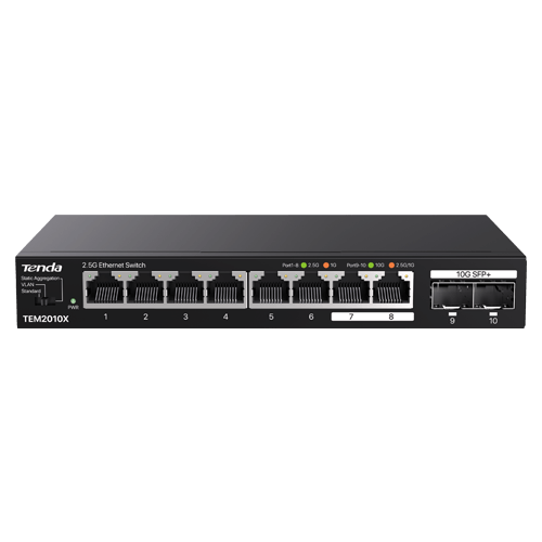 Switch 8 x RJ45 2.5G, 2 x SFP+ 10G - TENDA TND-TEM2010X