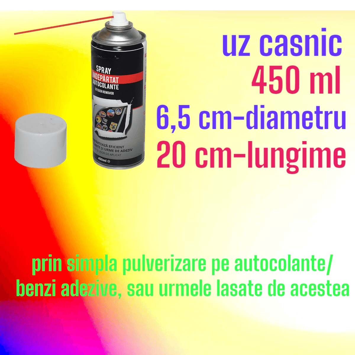 Spray tehnic, indepartare banda adeziva si autocolant vechi, 450 ml, uz casnic/profesional - 2 | YEO
